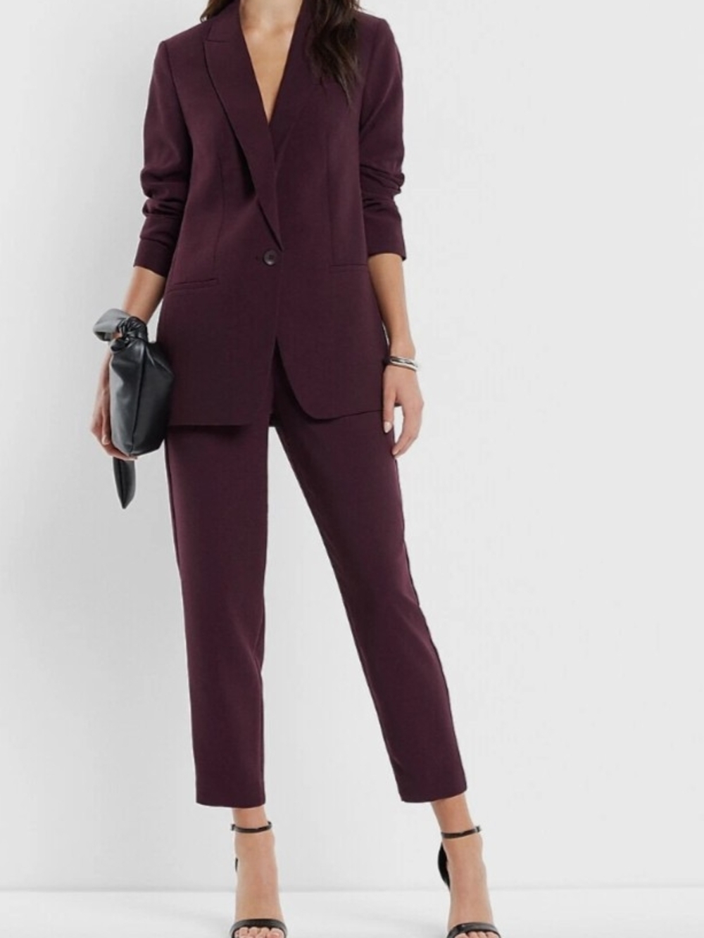 Express Tailored Deep Plum Cropped Trousers, SZ 6, EUC